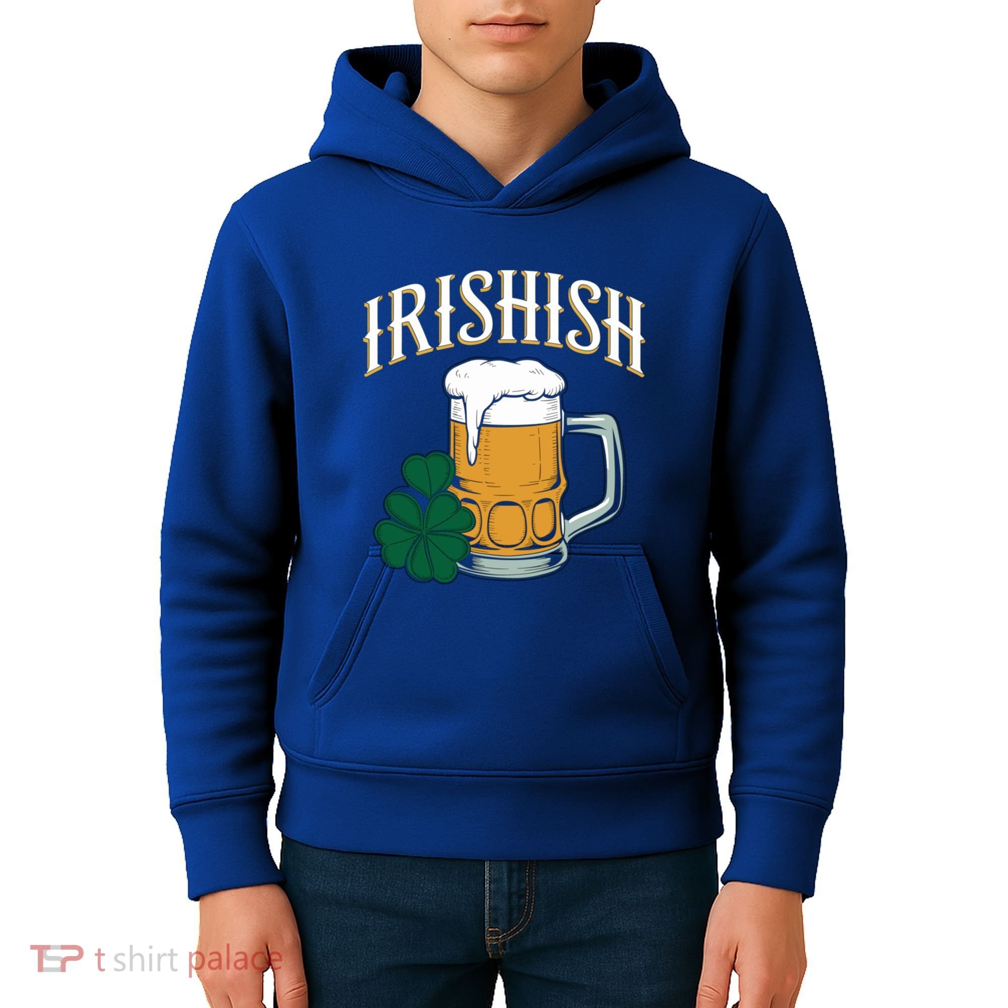 Kinda Irish Irishish Funny St Patrick’S Day Beer Ing Funny Gift Kids Hoodie