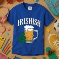 Kinda Irish Irishish Funny St Patrick’S Day Beer Ing Funny Gift Kids T-Shirt thumb 3