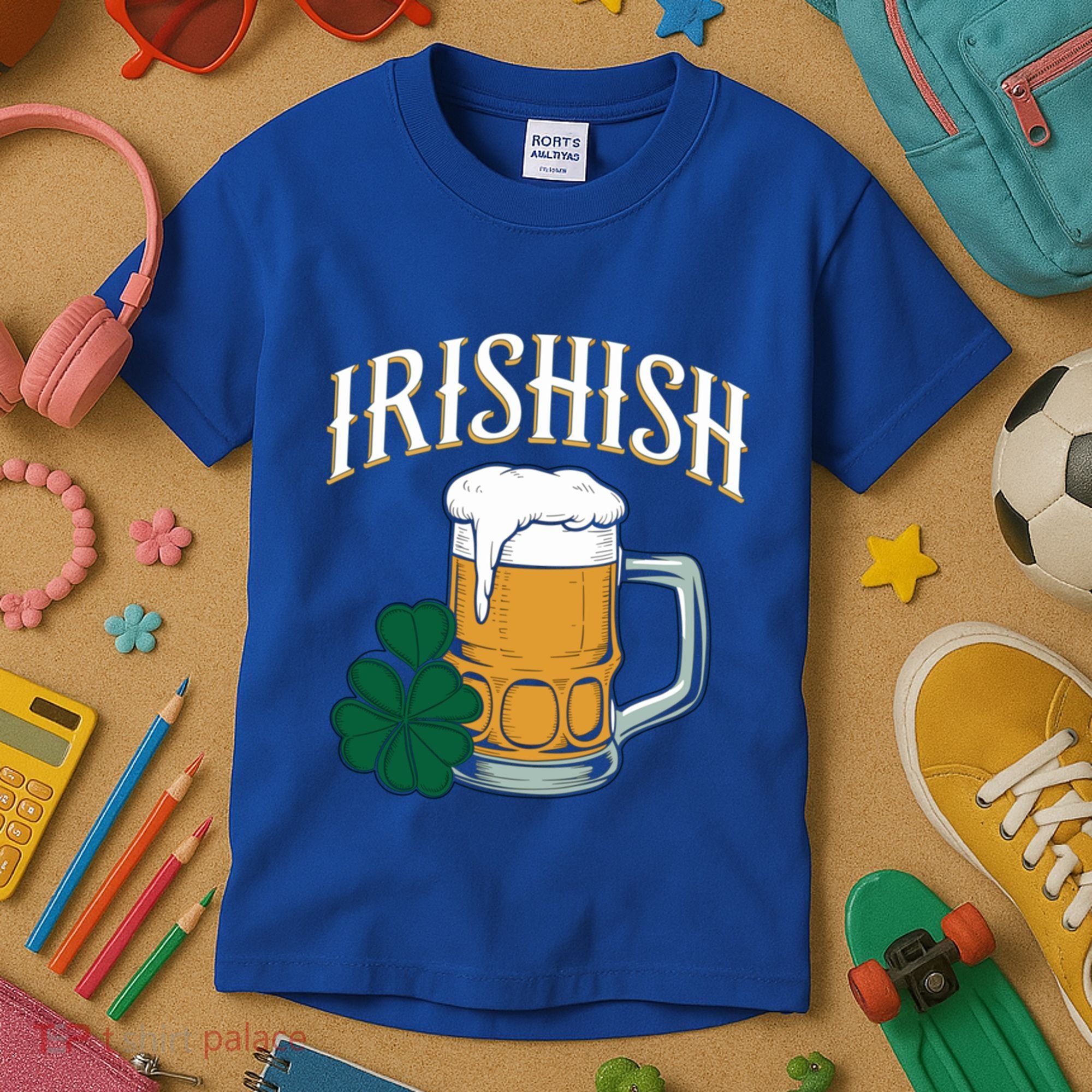 Kinda Irish Irishish Funny St Patrick’S Day Beer Ing Funny Gift Kids T-Shirt