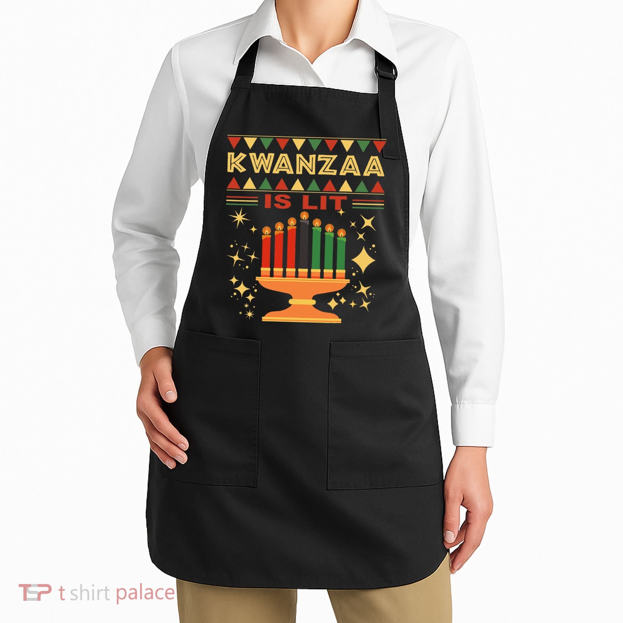 Kwanzaa Is Lit Apron