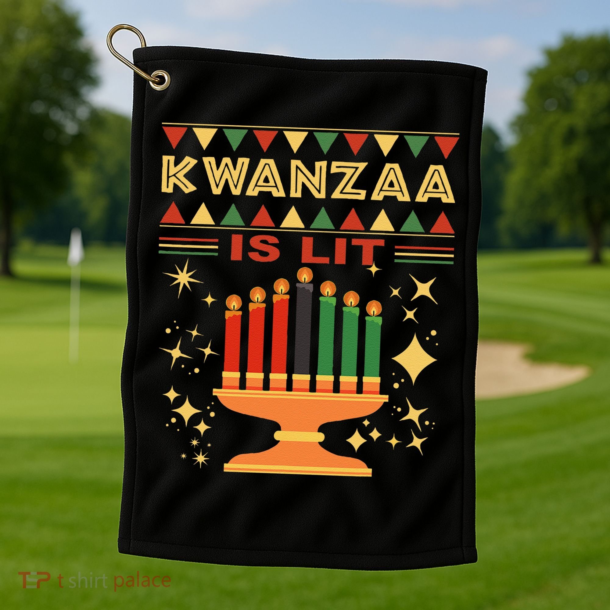 Kwanzaa Is Lit Golf Towel