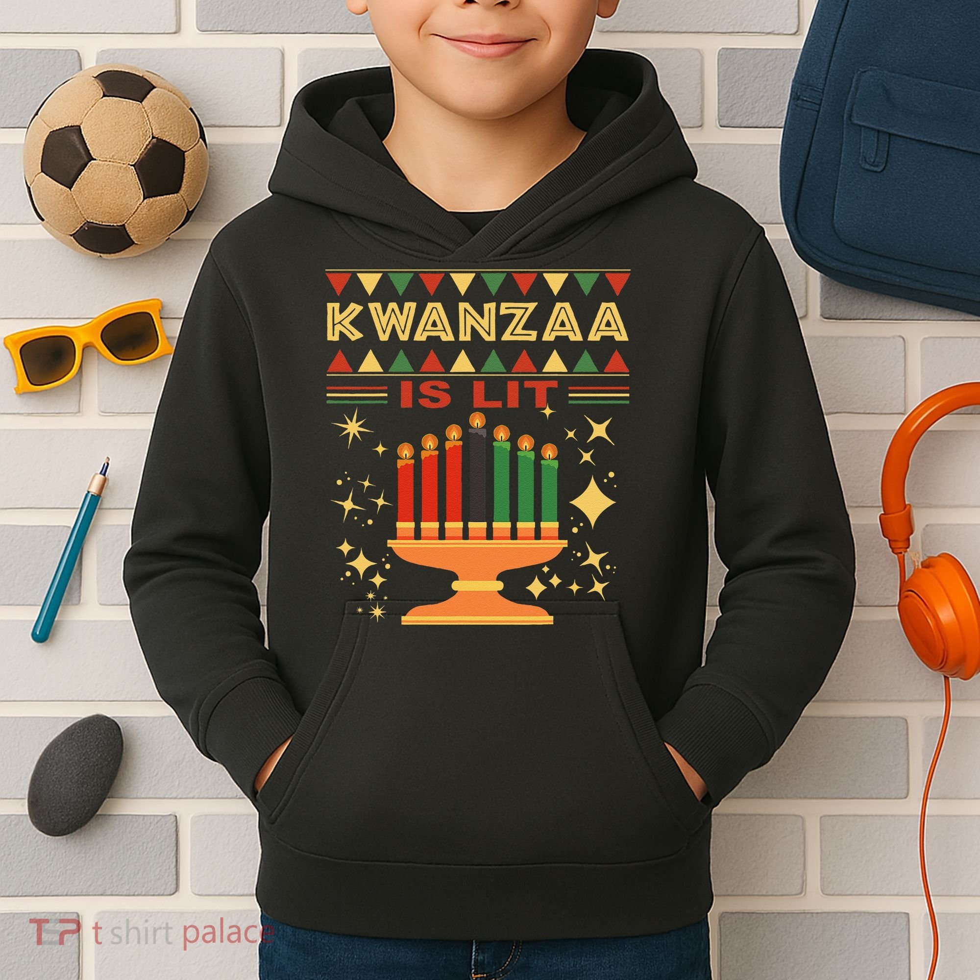 Kwanzaa Is Lit Kids Hoodie