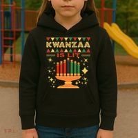 Kwanzaa Is Lit Kids Hoodie thumb 3