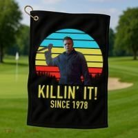 Killin' It Since 1978 Retro Horror Movie Golf Towel thumb 1