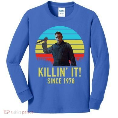 Killin' It Since 1978 Retro Horror Movie Kids Long Sleeve Shirt