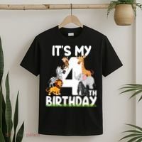 Kids It's My 4th Birthday Zoo Jungle Safari 4 Years Old Animals T-Shirt thumb 2