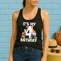 Kids It's My 4th Birthday Zoo Jungle Safari 4 Years Old Animals Women's Tank Top thumb 2