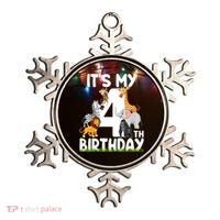 Kids It's My 4th Birthday Zoo Jungle Safari 4 Years Old Animals Ornament thumb 0