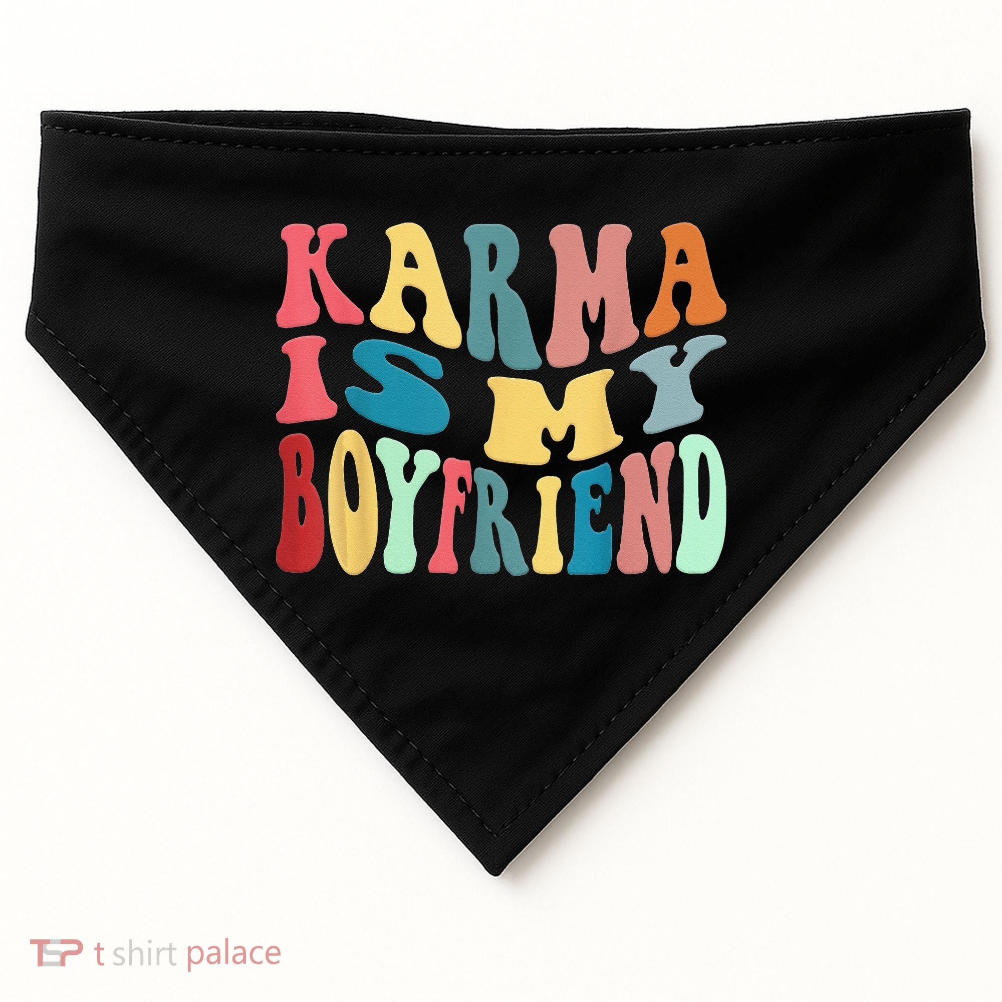 Karma Is My Boyfriend Karma Is Cat Funny Sarcastic Music USA-Made Doggie Bandana