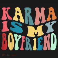 Karma Is My Boyfriend Karma Is Cat Funny Sarcastic Music Button thumb 1