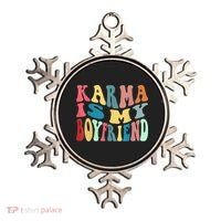 Karma Is My Boyfriend Karma Is Cat Funny Sarcastic Music Ornament thumb 0