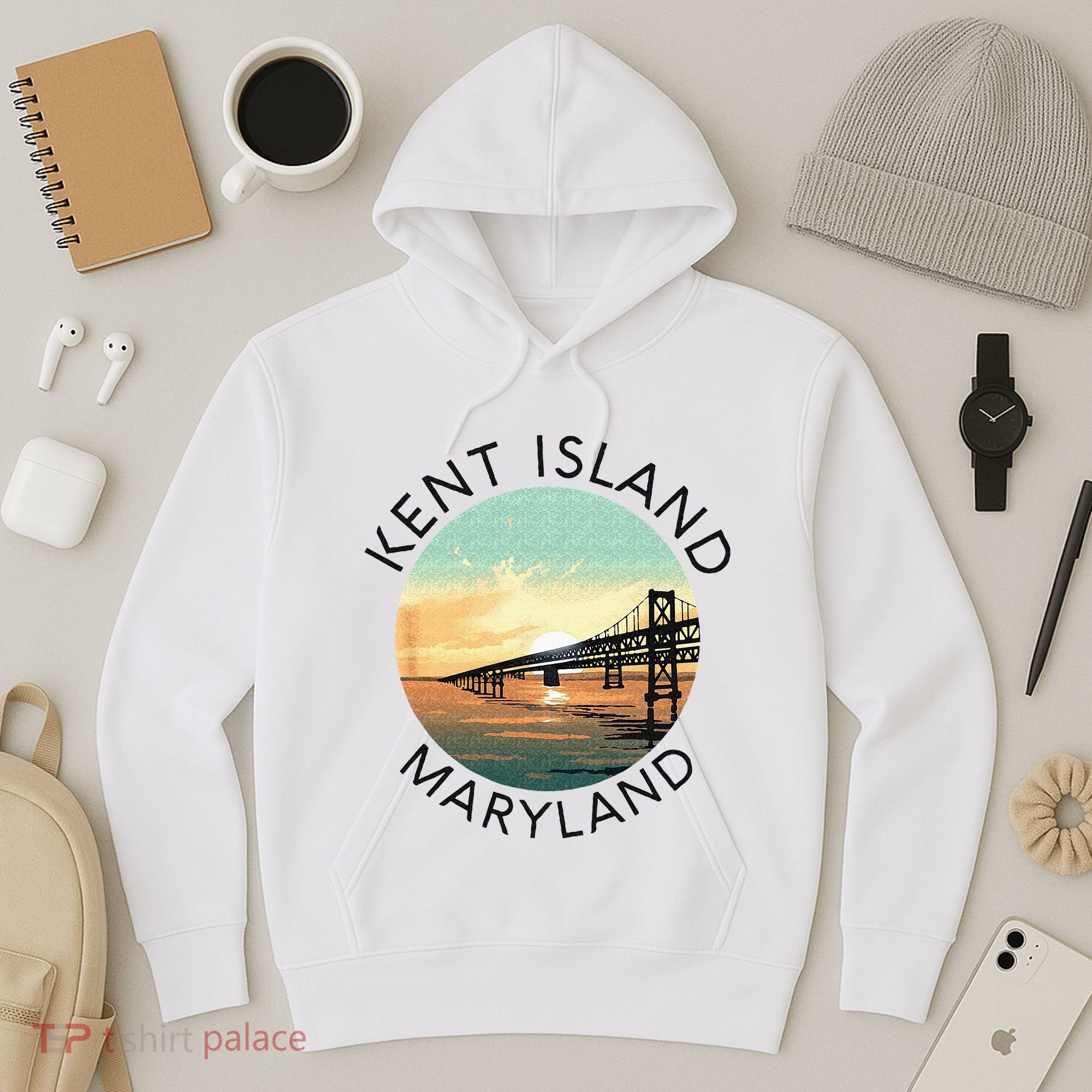 Kent Island Maryland Chesapeake Bay Bridge Annapolis Crab Hoodie