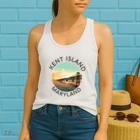 Kent Island Maryland Chesapeake Bay Bridge Annapolis Crab Women's Tank Top thumb 2
