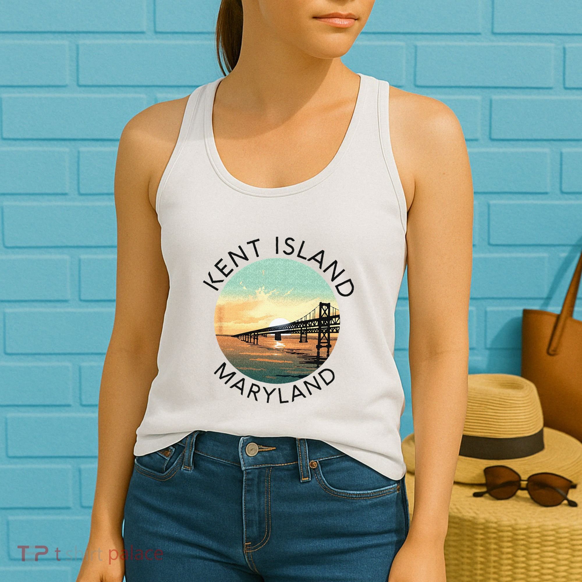 Kent Island Maryland Chesapeake Bay Bridge Annapolis Crab Women's Tank Top