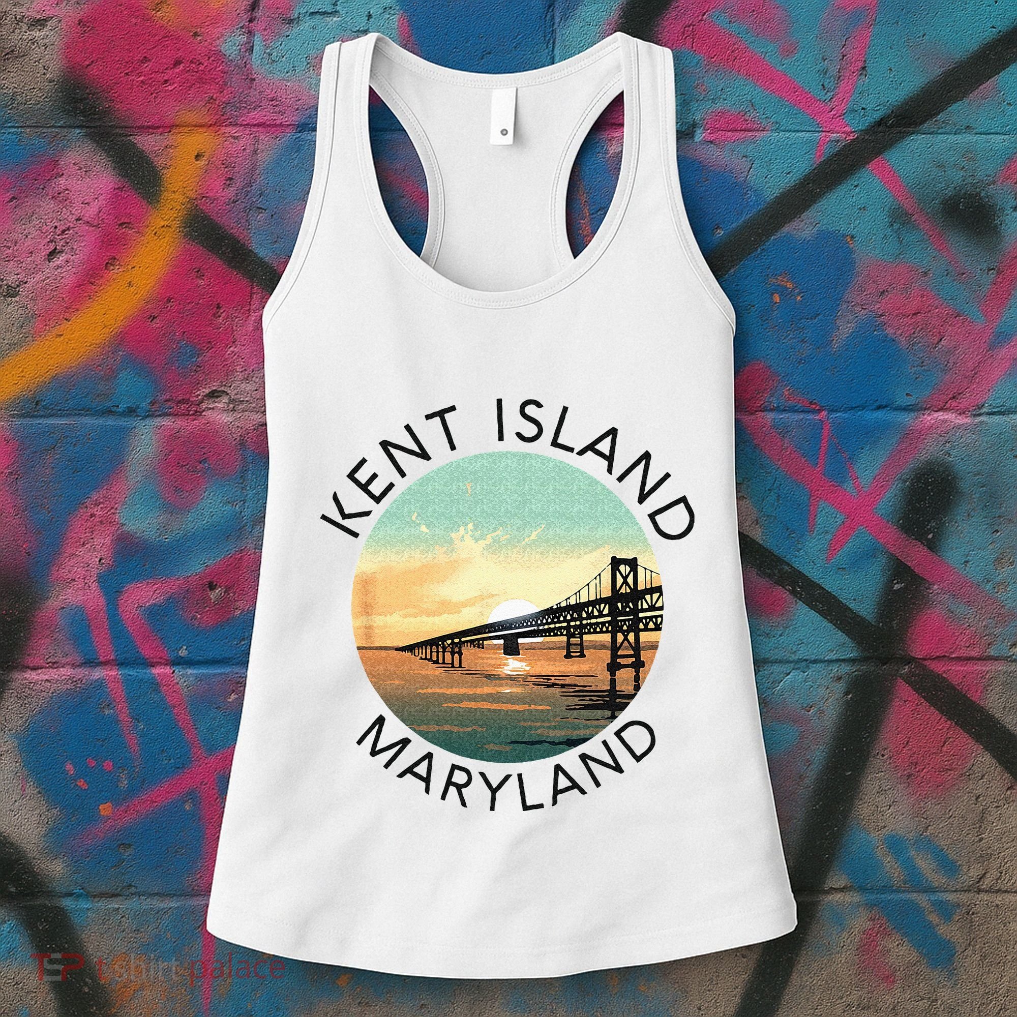 Kent Island Maryland Chesapeake Bay Bridge Annapolis Crab Women's Tank Top