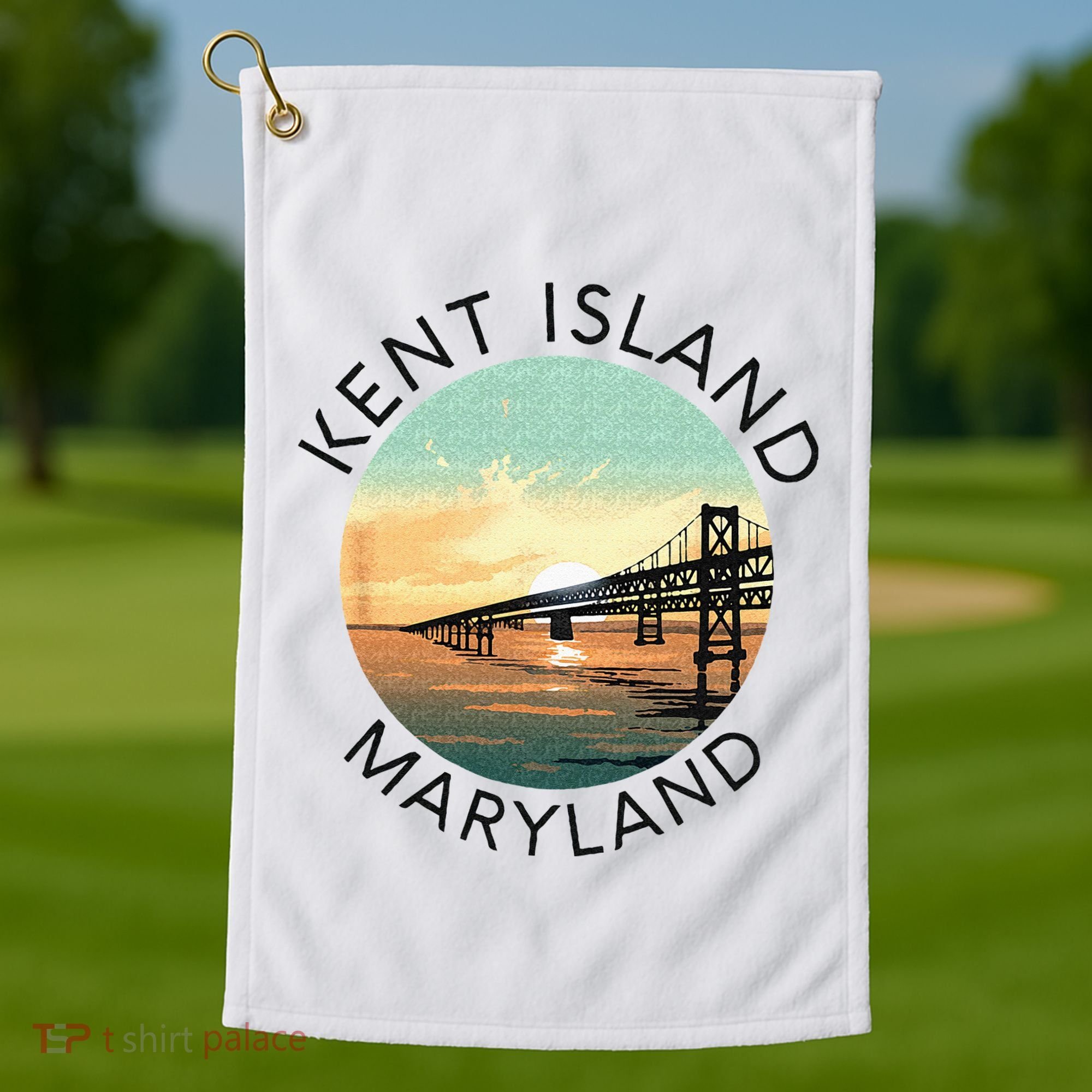 Kent Island Maryland Chesapeake Bay Bridge Annapolis Crab Golf Towel