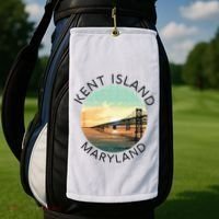 Kent Island Maryland Chesapeake Bay Bridge Annapolis Crab Golf Towel thumb 2