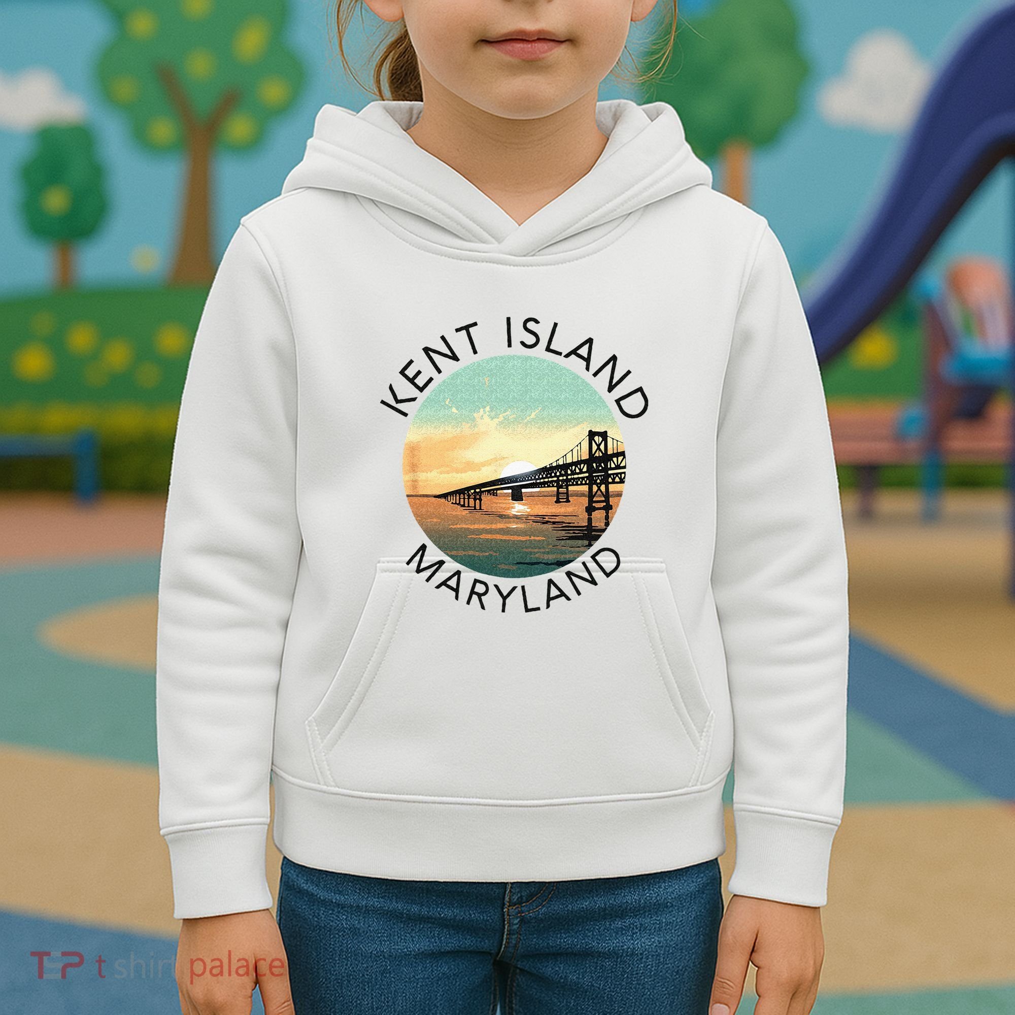 Kent Island Maryland Chesapeake Bay Bridge Annapolis Crab Kids Hoodie
