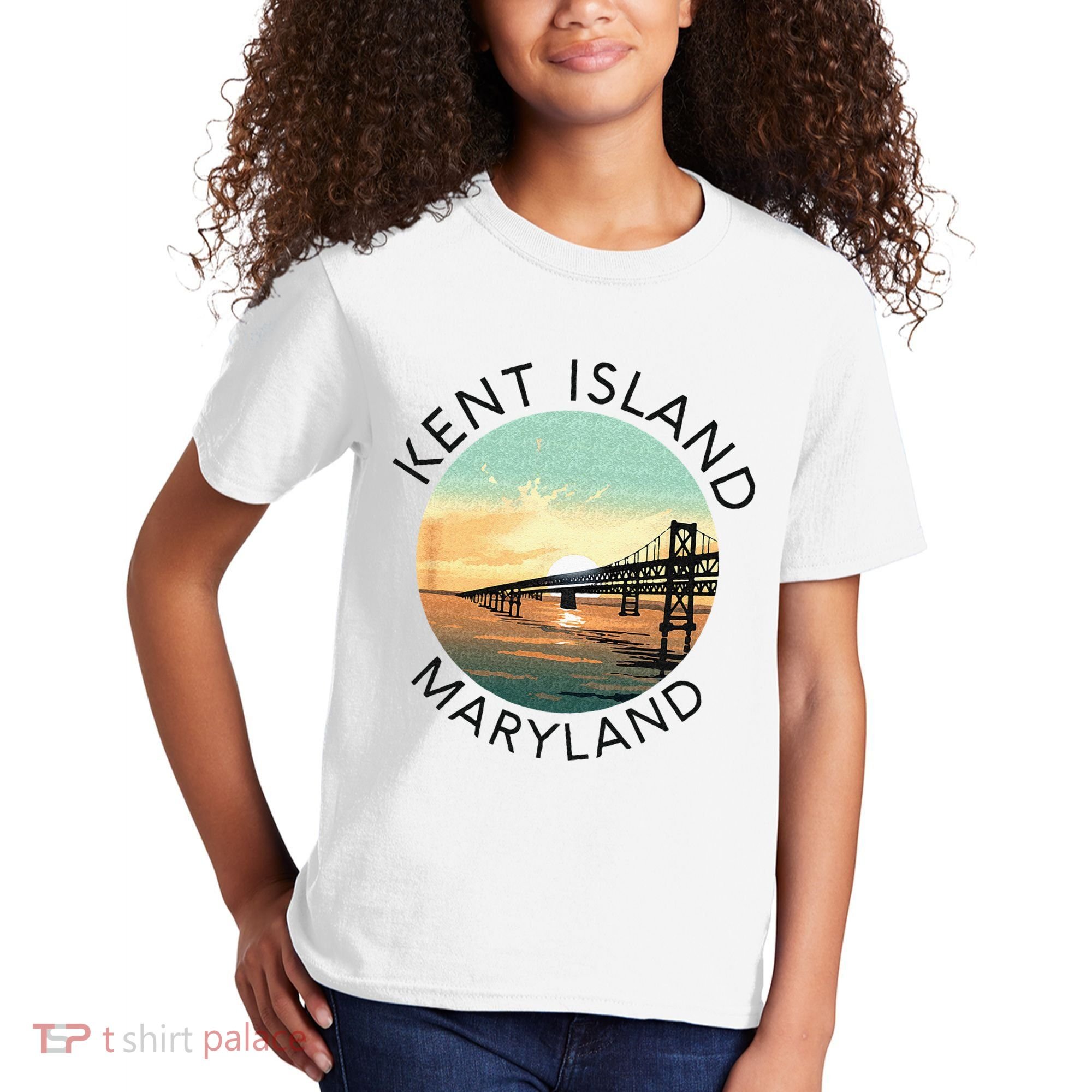 Kent Island Maryland Chesapeake Bay Bridge Annapolis Crab Kids T-Shirt