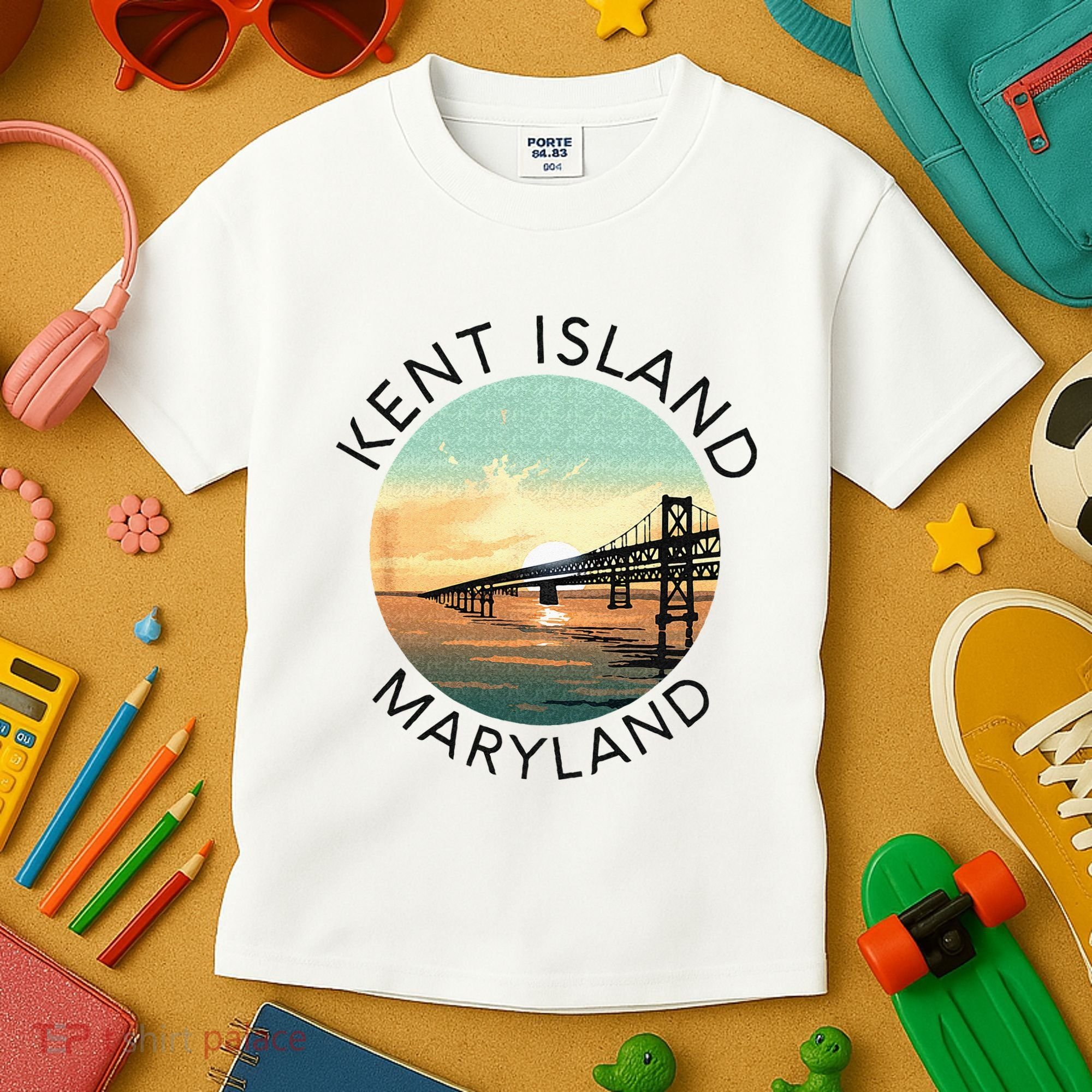 Kent Island Maryland Chesapeake Bay Bridge Annapolis Crab Kids T-Shirt