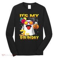 Kids Its My 3rd Birthday Ghost Pumpkin Halloween Party 3 Years Long Sleeve Shirt thumb 0