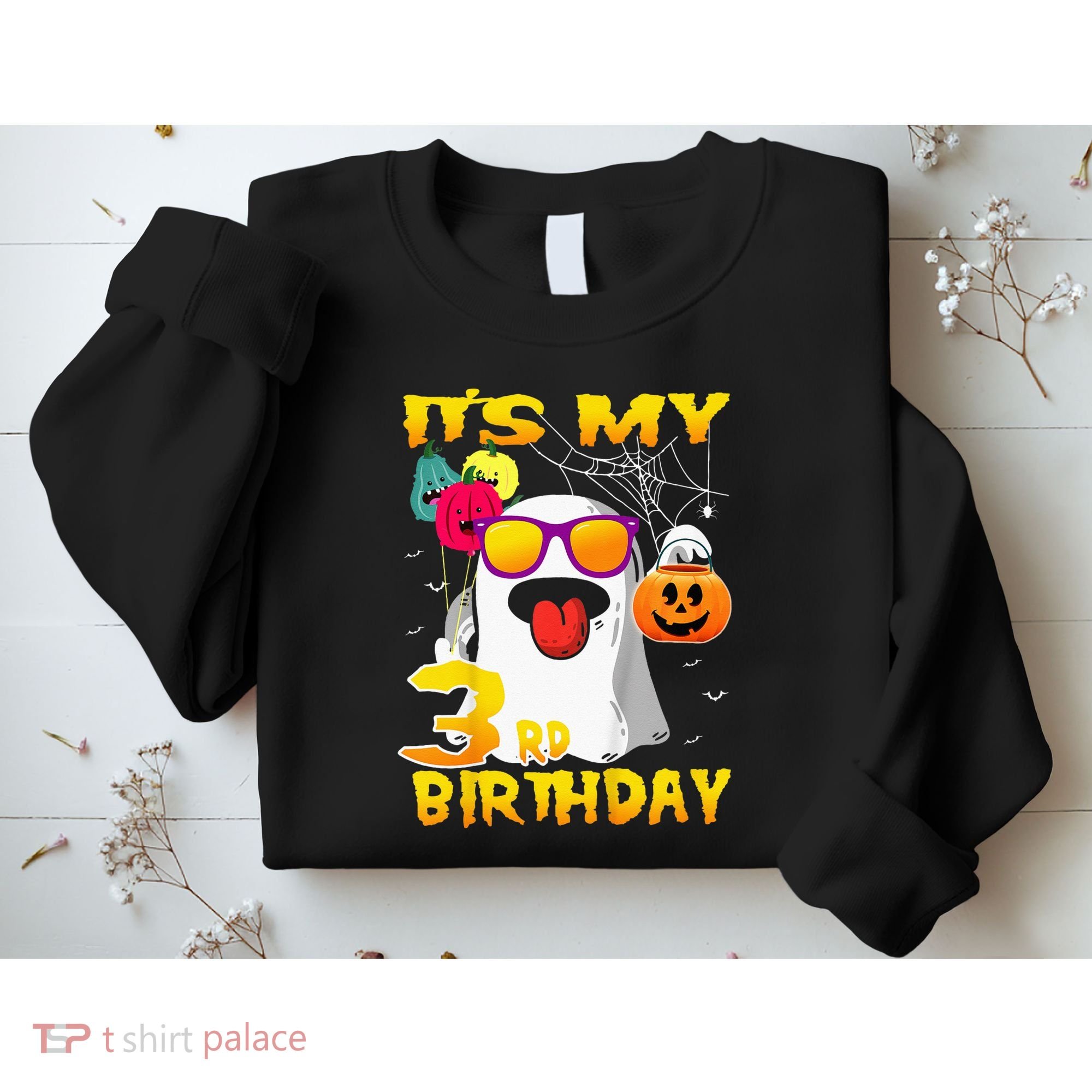 Kids Its My 3rd Birthday Ghost Pumpkin Halloween Party 3 Years Sweatshirt