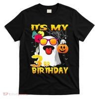 Kids Its My 3rd Birthday Ghost Pumpkin Halloween Party 3 Years T-Shirt thumb 0