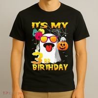 Kids Its My 3rd Birthday Ghost Pumpkin Halloween Party 3 Years T-Shirt thumb 3
