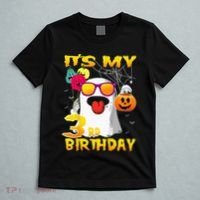Kids Its My 3rd Birthday Ghost Pumpkin Halloween Party 3 Years T-Shirt thumb 5