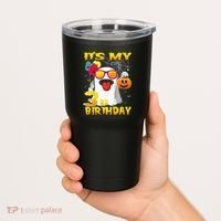 Kids Its My 3rd Birthday Ghost Pumpkin Halloween Party 3 Years Tumbler thumb 2
