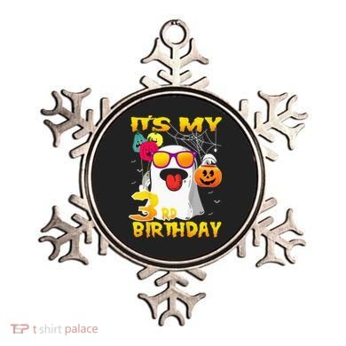 Kids Its My 3rd Birthday Ghost Pumpkin Halloween Party 3 Years Ornament