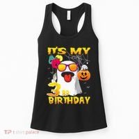 Kids Its My 3rd Birthday Ghost Pumpkin Halloween Party 3 Years Women's Tank Top thumb 0