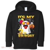 Kids Its My 3rd Birthday Ghost Pumpkin Halloween Party 3 Years Toddler Hoodie thumb 0