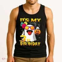 Kids Its My 3rd Birthday Ghost Pumpkin Halloween Party 3 Years Tank Top thumb 3
