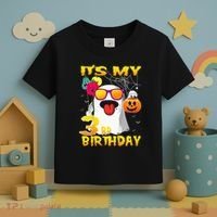 Kids Its My 3rd Birthday Ghost Pumpkin Halloween Party 3 Years Toddler T-Shirt thumb 3