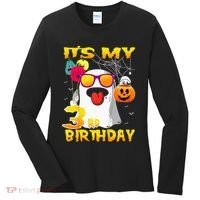Kids Its My 3rd Birthday Ghost Pumpkin Halloween Party 3 Years Women's Long Sleeve Shirt thumb 0