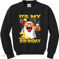 Kids Its My 3rd Birthday Ghost Pumpkin Halloween Party 3 Years Kids Sweatshirt thumb 0