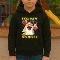 Kids Its My 3rd Birthday Ghost Pumpkin Halloween Party 3 Years Kids Hoodie thumb 3