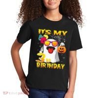 Kids Its My 3rd Birthday Ghost Pumpkin Halloween Party 3 Years Kids T-Shirt thumb 2