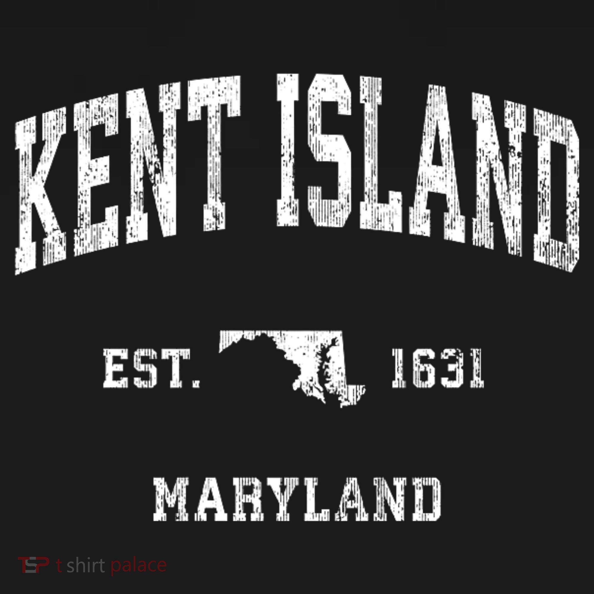 Kent Island Maryland Md Vintage Athletic Black Sports T-Shirt