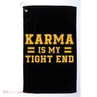 Karma Is My Tight End Golf Towel thumb 0