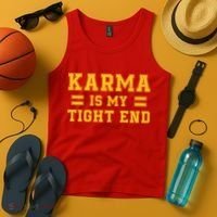 Karma Is My Tight End Tank Top thumb 4