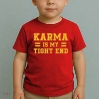 Karma Is My Tight End Toddler T-Shirt thumb 2