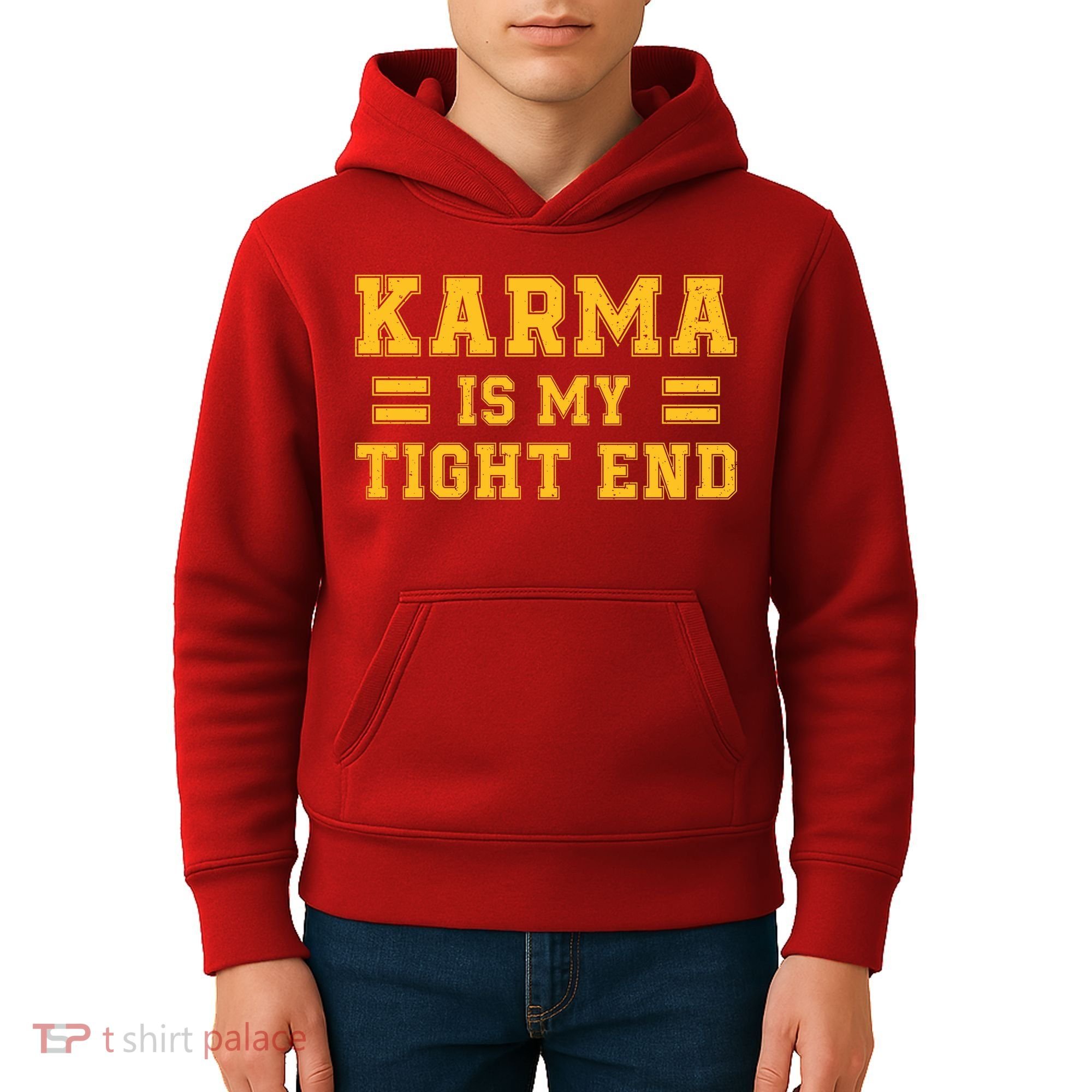 Karma Is My Tight End Kids Hoodie