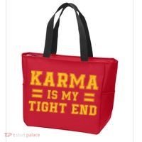 Karma Is My Tight End Tote Bag thumb 3