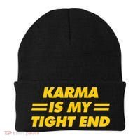 Karma Is My Tight End Kansas Football Beanie thumb 0