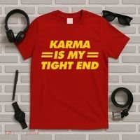 Karma Is My Tight End Kansas Football T-Shirt thumb 5