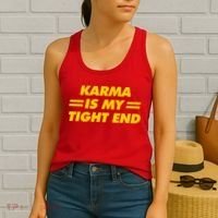Karma Is My Tight End Kansas Football Women's Tank Top thumb 2