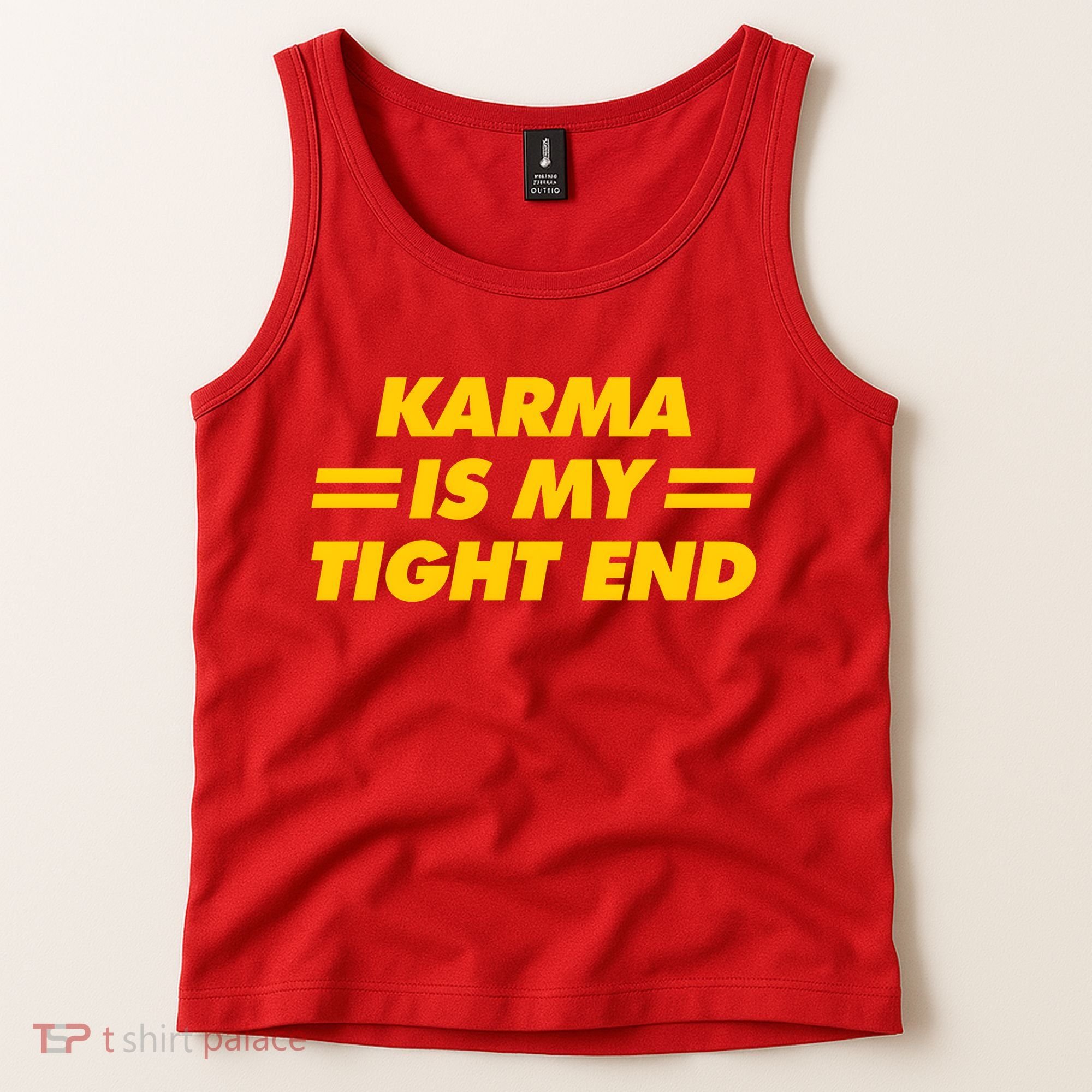 Karma Is My Tight End Kansas Football Tank Top