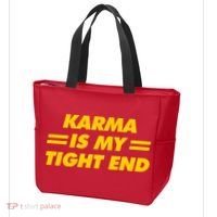 Karma Is My Tight End Kansas Football Tote Bag thumb 3